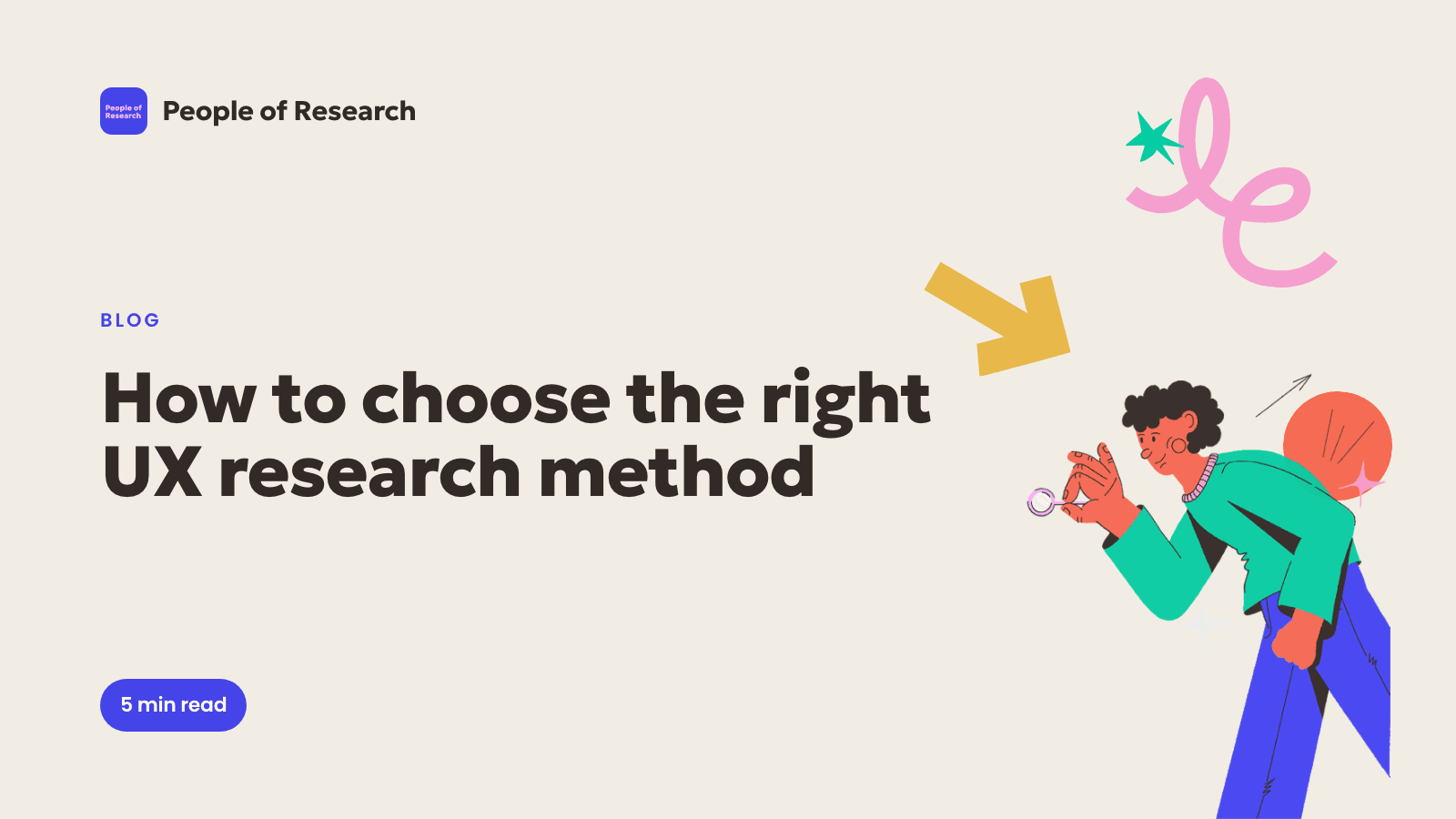 Illustration of a researcher choosing between research methods