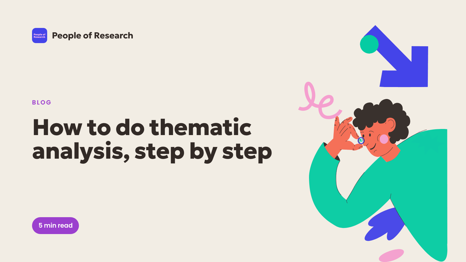 Illustration of a researcher grouping themes from notes