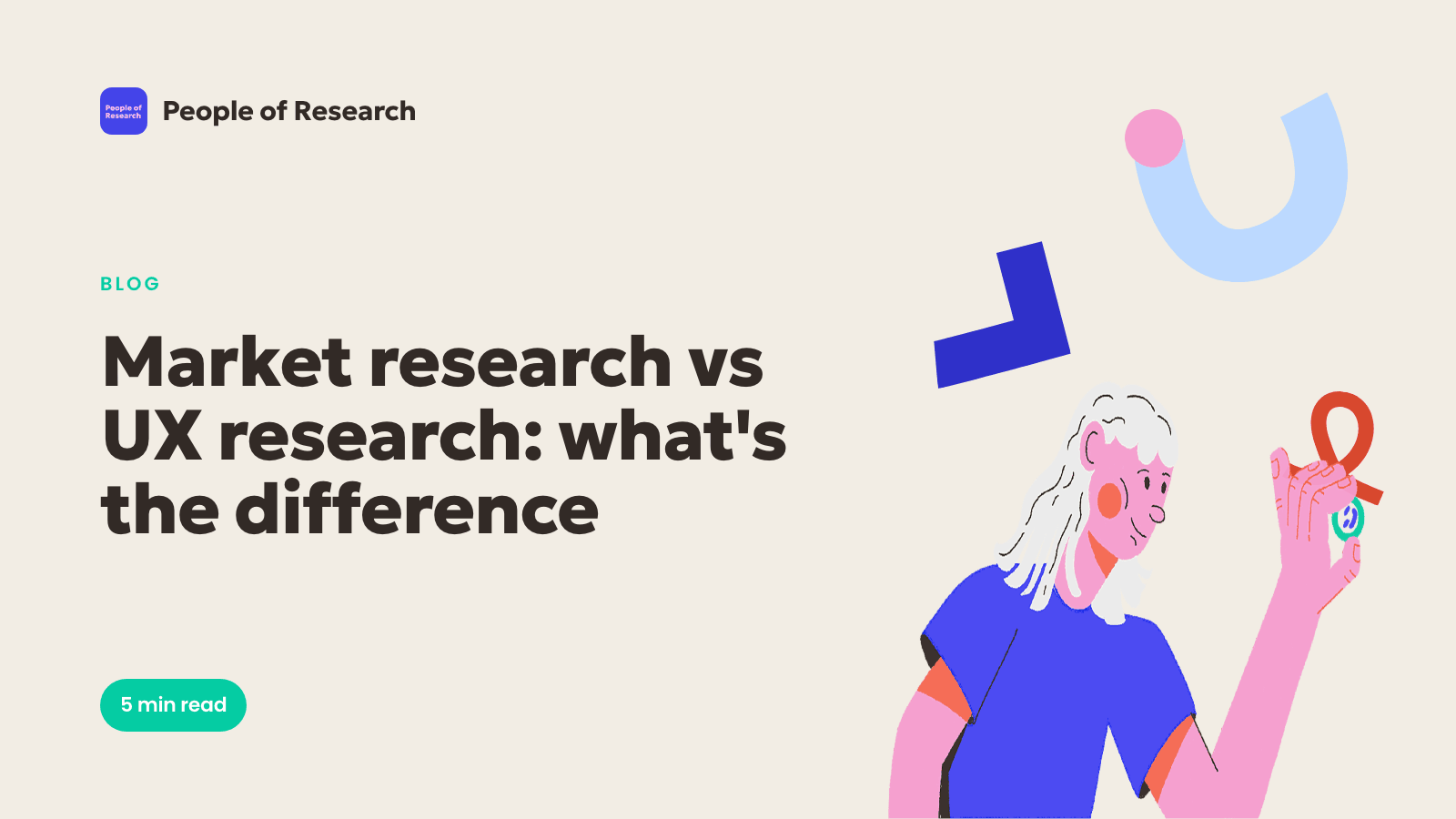 Illustration comparing market research and UX research