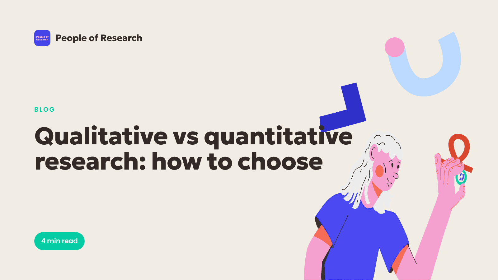 Illustration contrasting qualitative and quantitative research