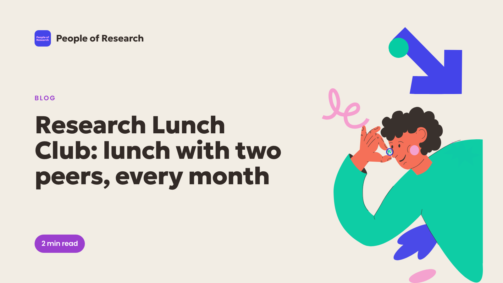 Illustration of researchers meeting over lunch