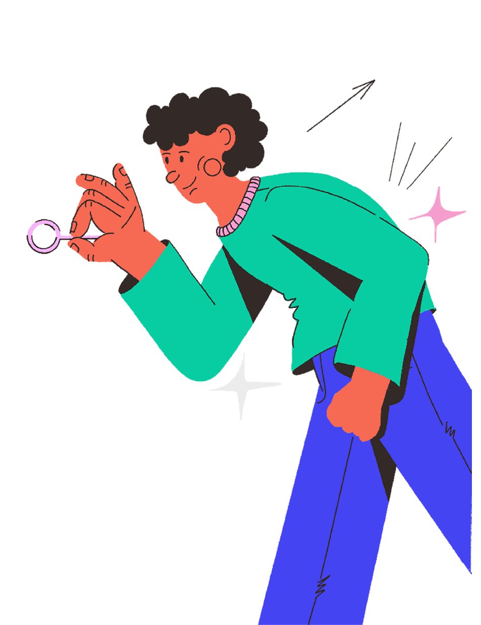 Illustration of a researcher reading the newsletter